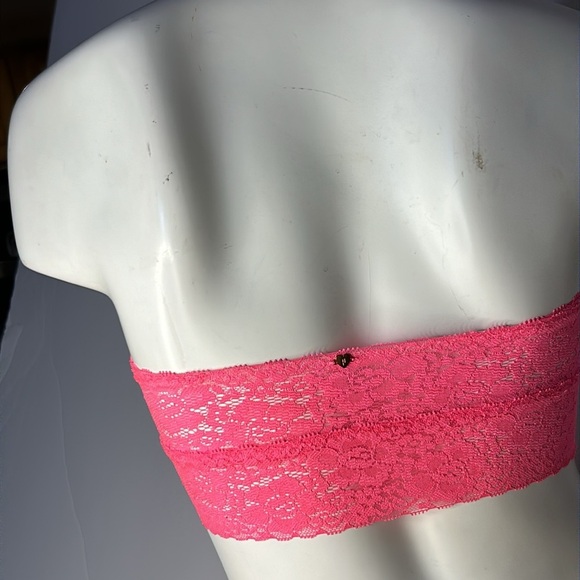 PINK Victoria’s Secret Lace Ombre‎ Strapless Bandeau Bra Ruched Tube Top Sz S - Picture 6 of 16